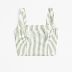 Linen Blend Crop Top Abercrombie